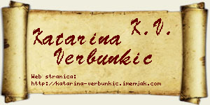 Katarina Verbunkić vizit kartica